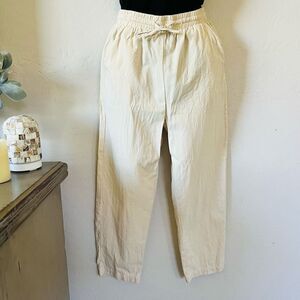 Pull on Drawstring‎ cropped linen look pants size XS runs large